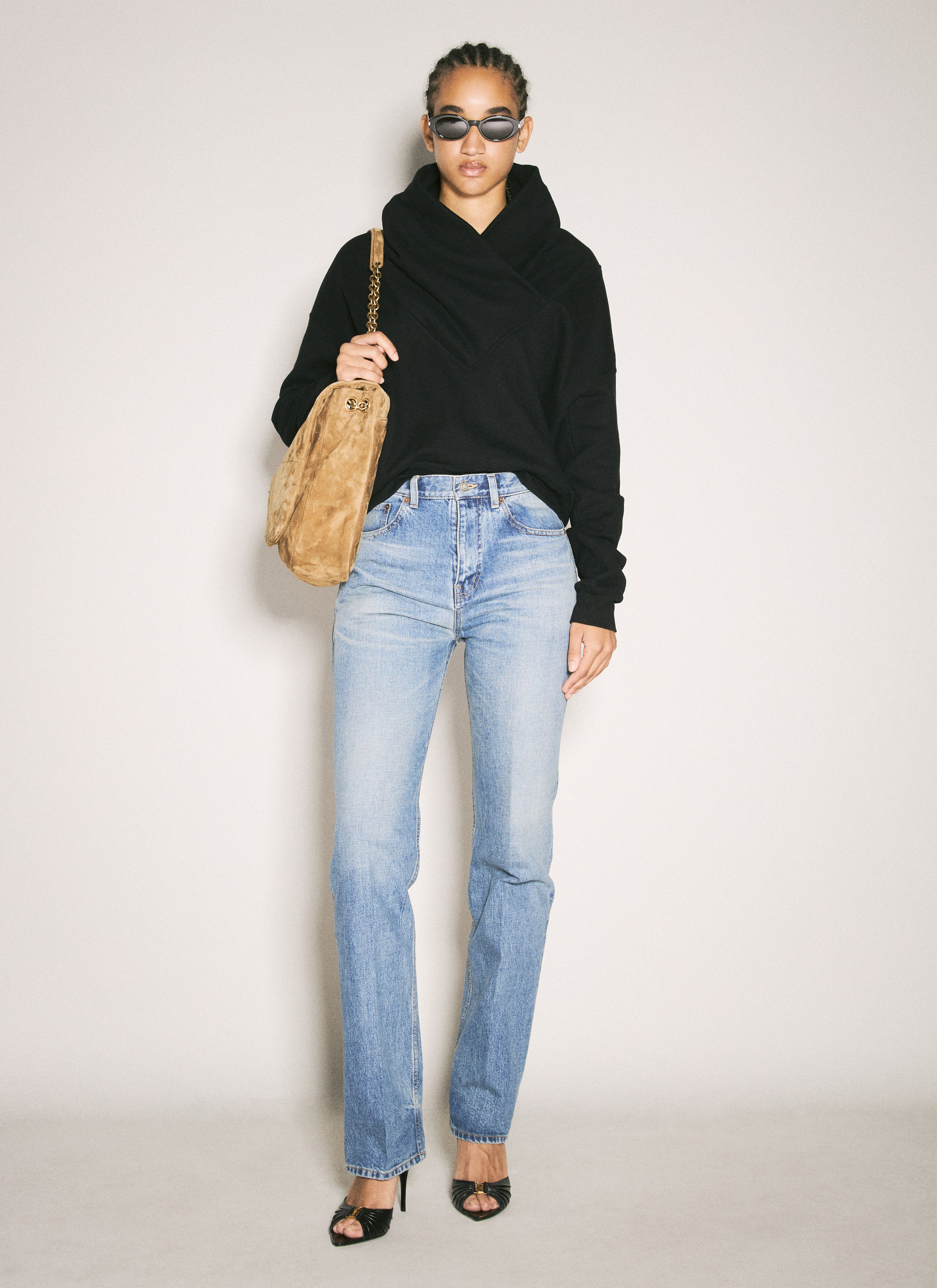 その他 Saint Laurent FW24 V-NECK SWEATSHIRT (803146 Y36SW1000) SAINT LAURENT V Neck Sweatshirt | lncc | REVERSIBLE