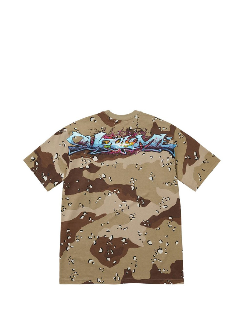 Supreme Tag camouflage graphic T-shirt outlook