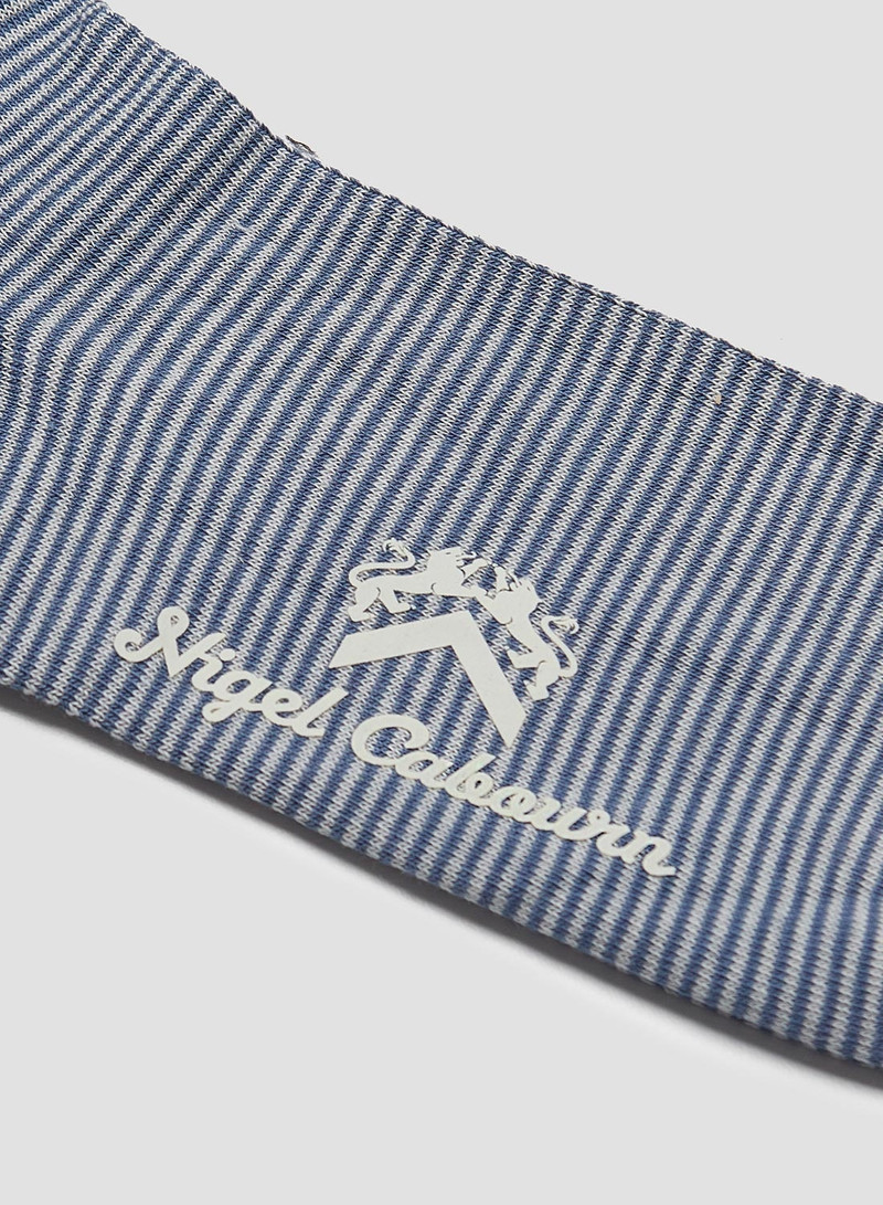 Nigel Cabourn Cotton Stripe Socks in Grey/Ecru outlook