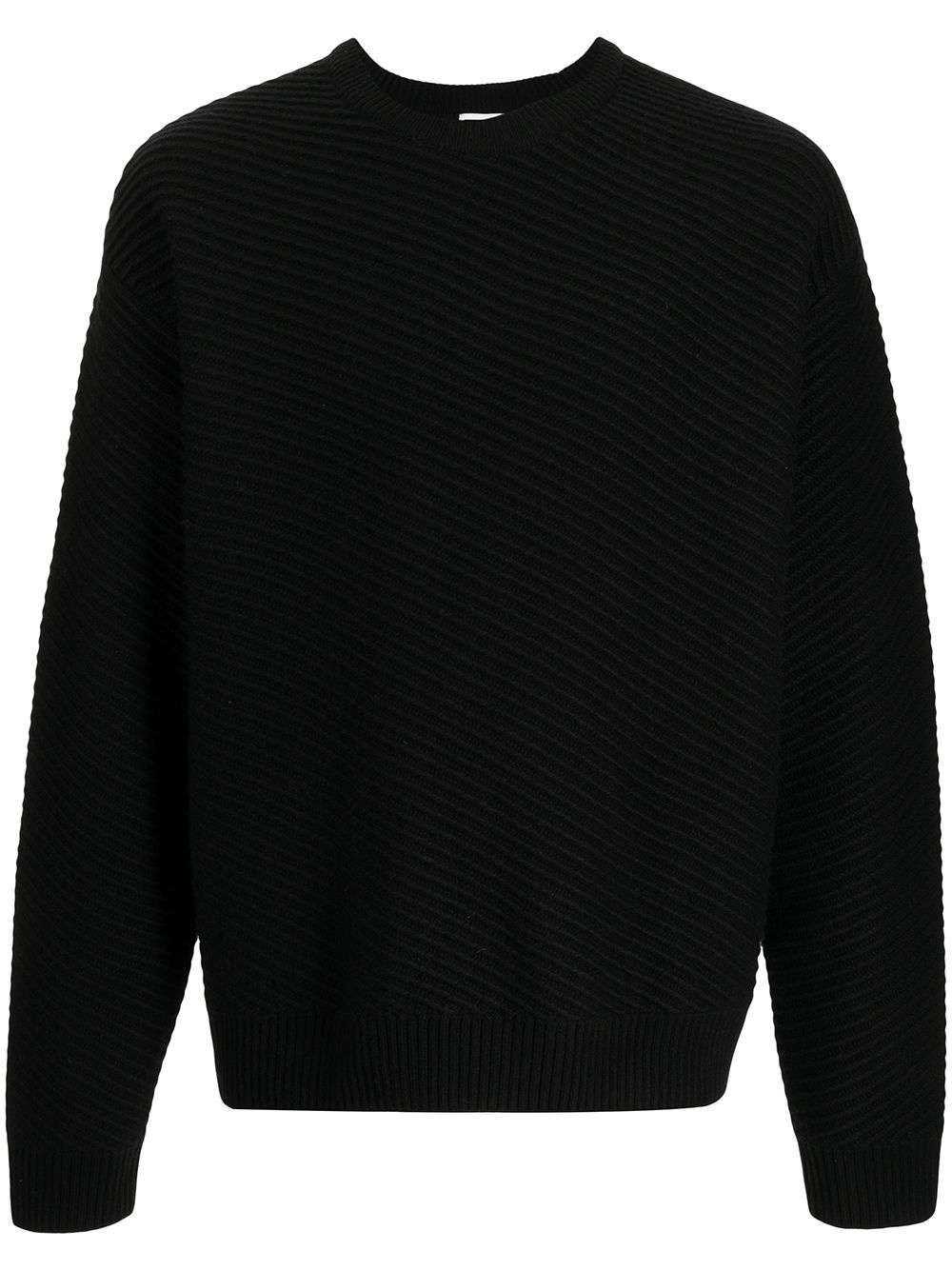 ribbed-knit crew neck jumper - 1