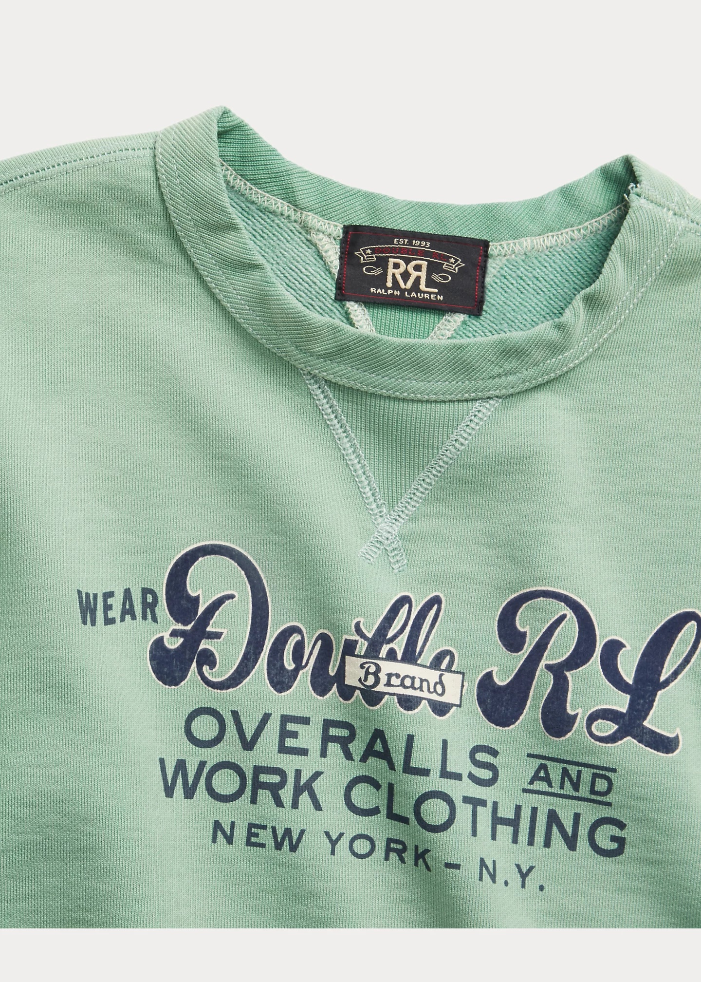 NEW【RRL by RalphLauren】Garment-Dyed Logo Fleece Sweatshirt RALPH LAUREN RRL Garment-Dyed Logo Fleece Sweatshirt in Blue