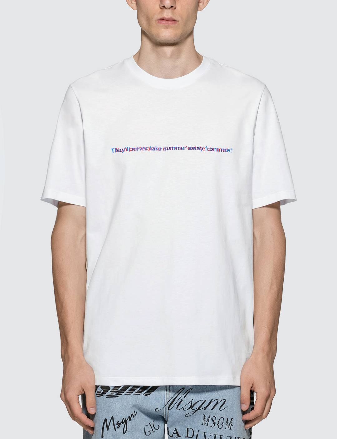 Optical Lettering Print T-Shirt - 1