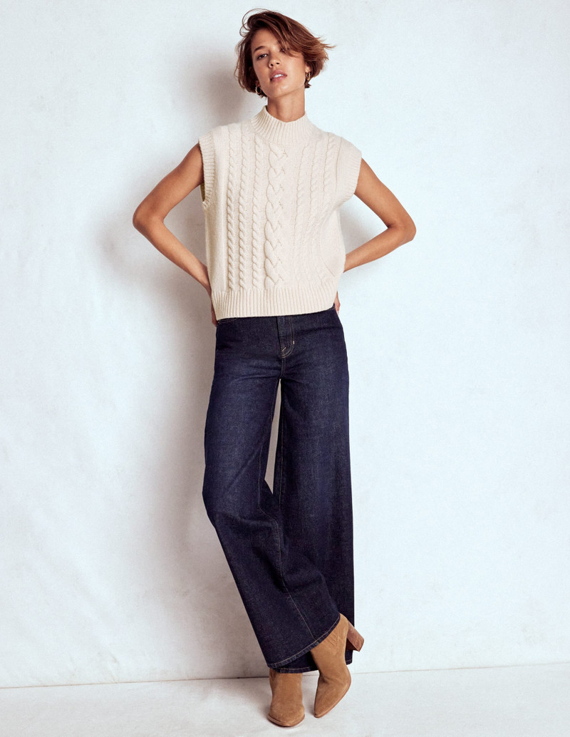 Amara Merino Cable Vest-Warm Ivory 5