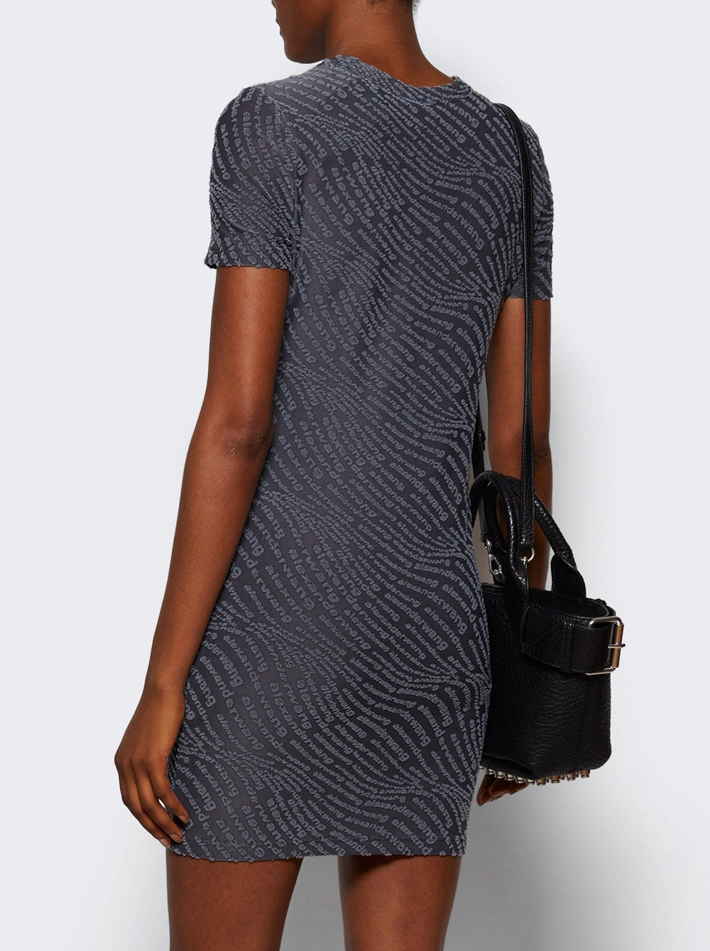 Jacquard Logo Mini Dress Graphite - 5