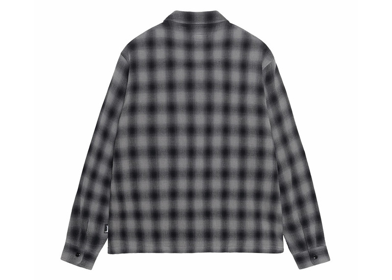 Stüssy Stussy Plaid Twisted Yarn Zip Shirt Charcoal outlook