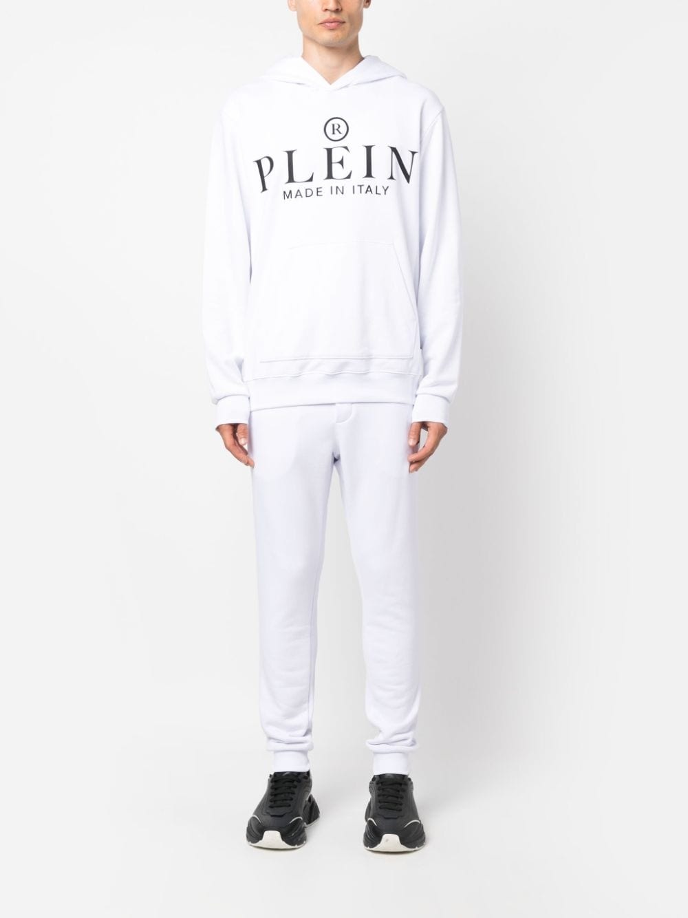 logo-print cotton hoodie - 2