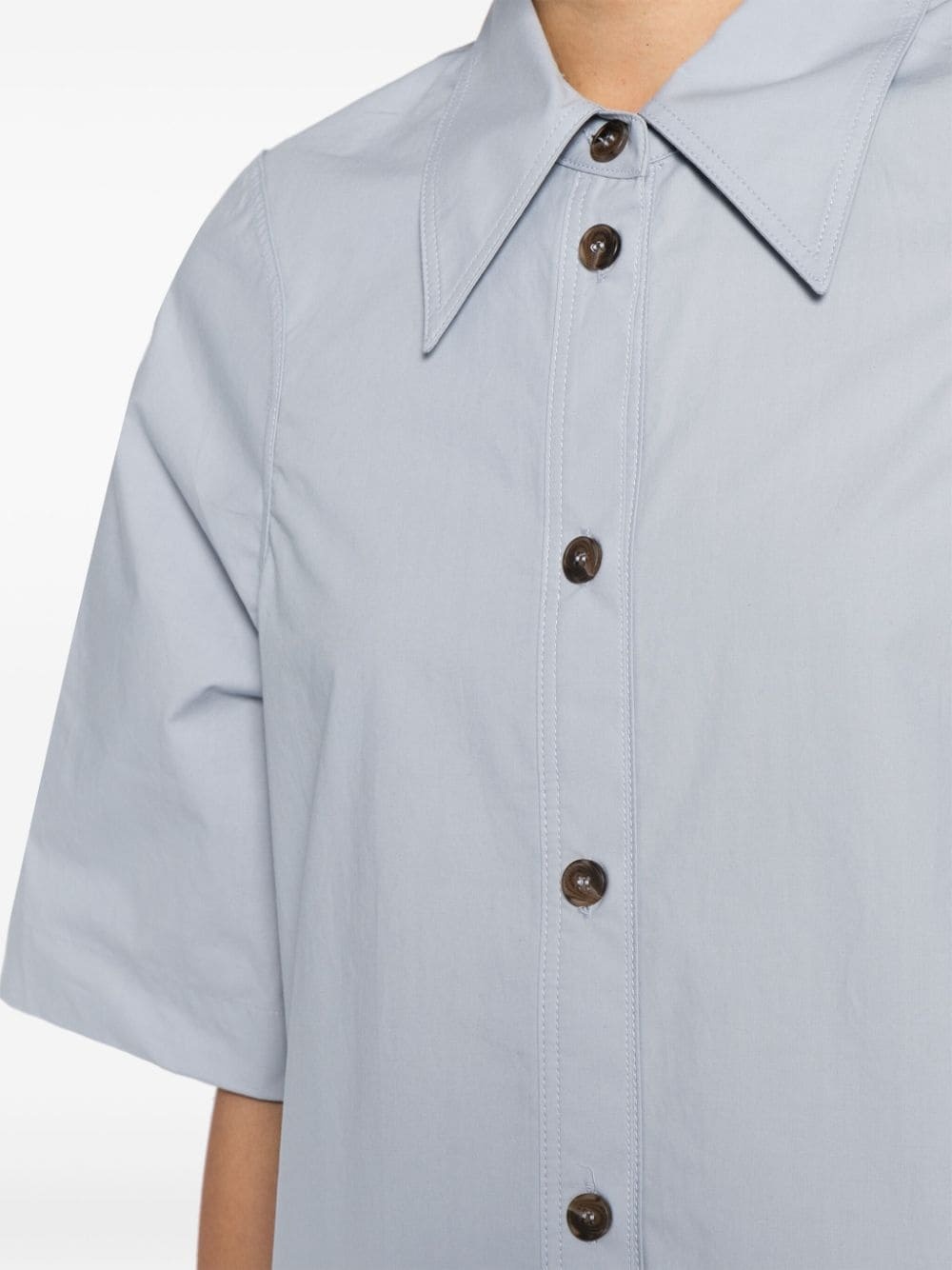 pointed-collar cotton shirt - 5