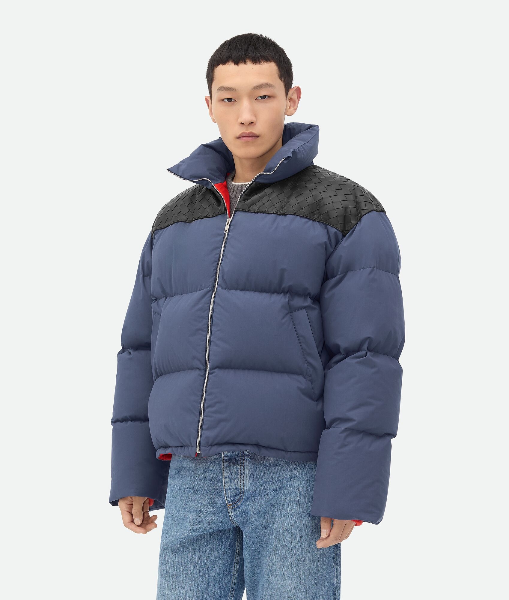 Bottega Veneta Frosted Poplin Puffer Jacket | REVERSIBLE