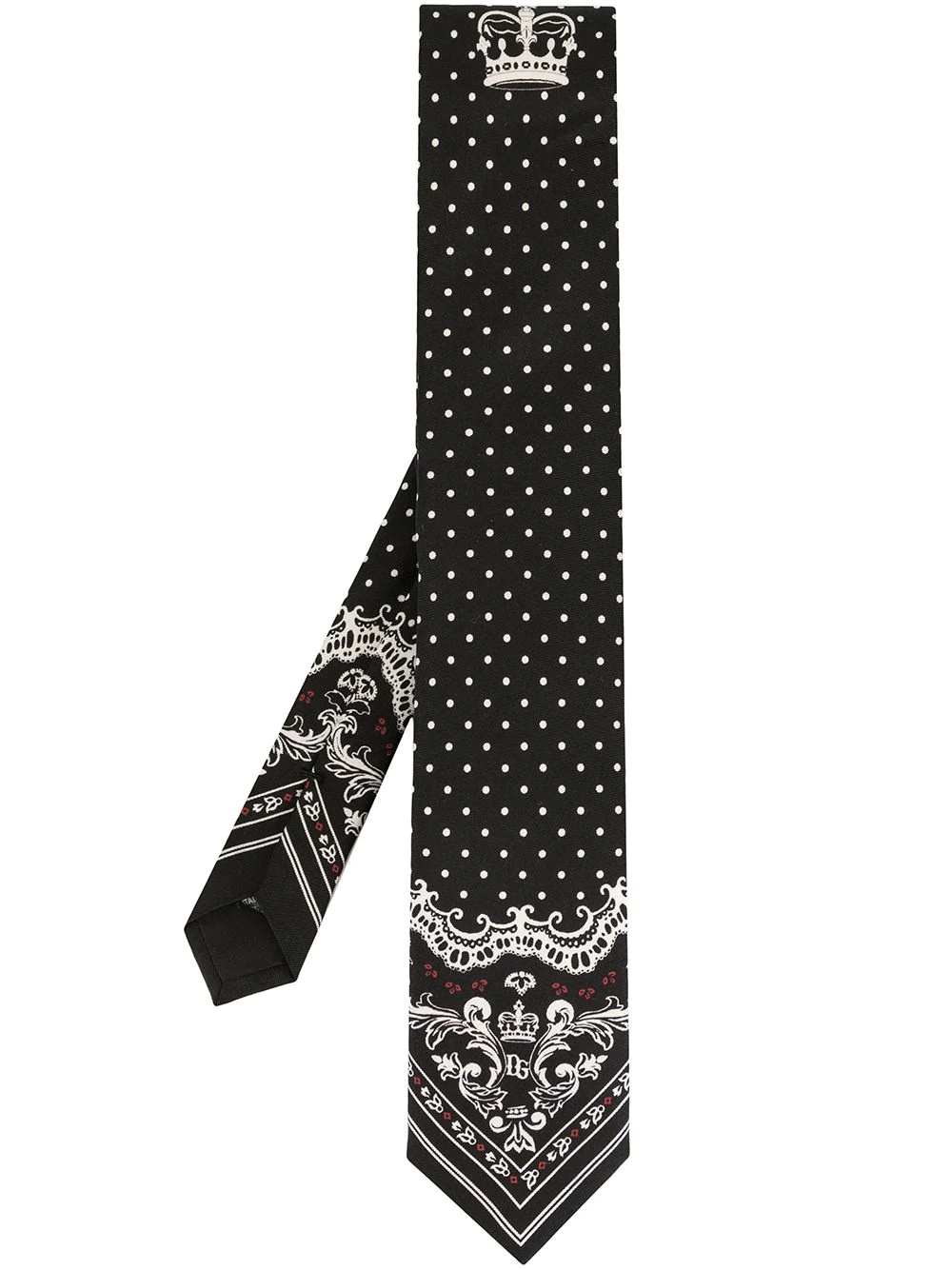 dotted bandana print silk tie - 1