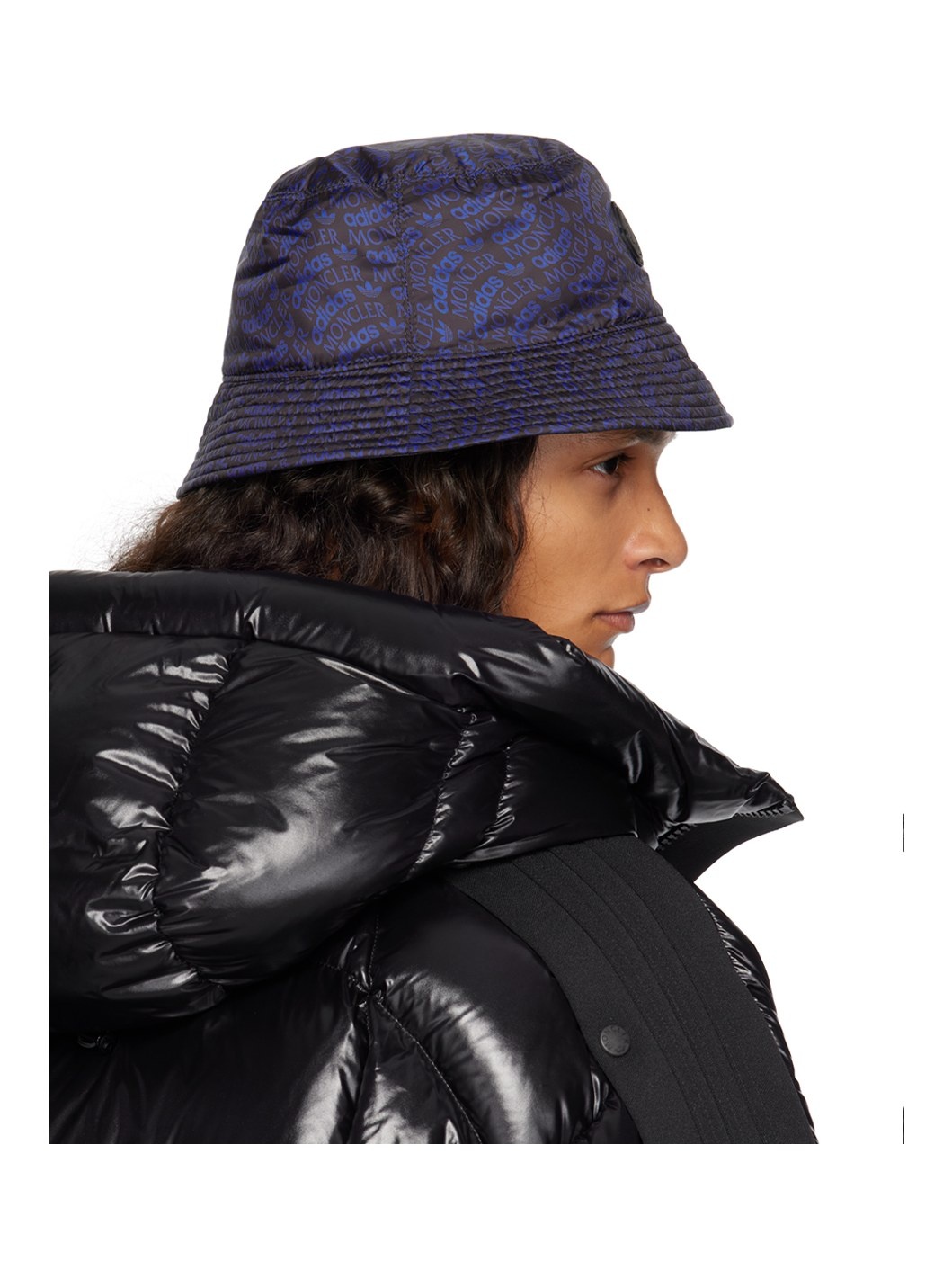 Moncler x adidas Originals Reversible Blue & Black Logo Bucket Hat - 3