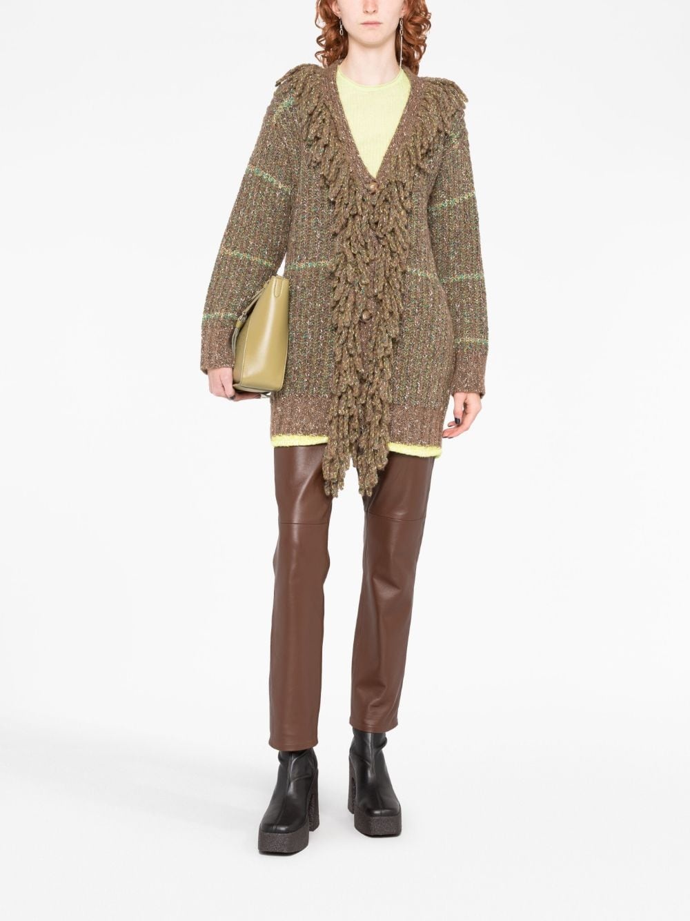 cable-knit tweed cardi-coat - 2