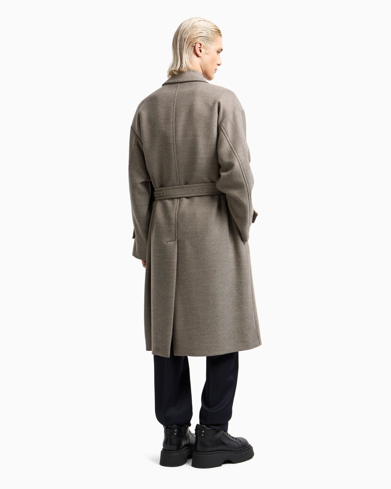 DOUBLE-BREASTED BELTED COAT IN A VIRGIN-WOOL DOUBLE COVER FABRIC - 3