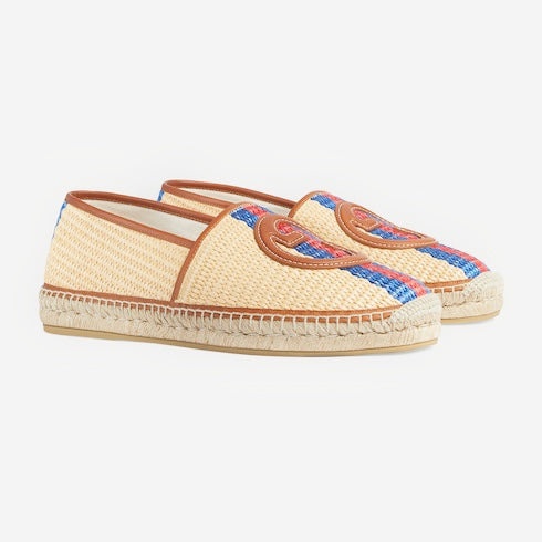 Gucci Raffia Interlocking G Web Espadrilles - 2