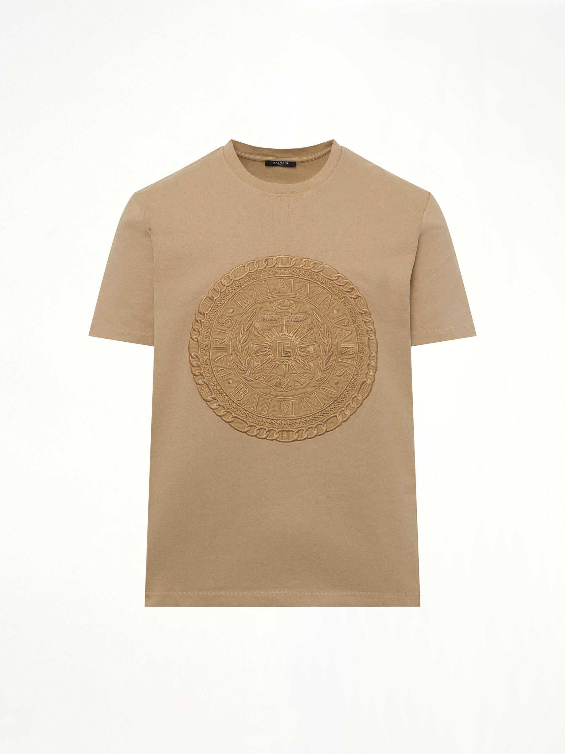 Balmain Medal T-Shirt in Camel - 2