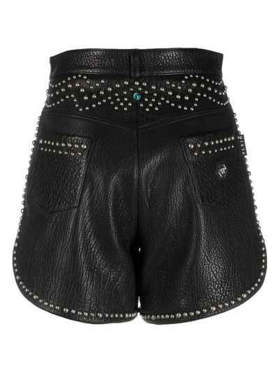 PHILIPP PLEIN stud-embellished leather hot pants outlook