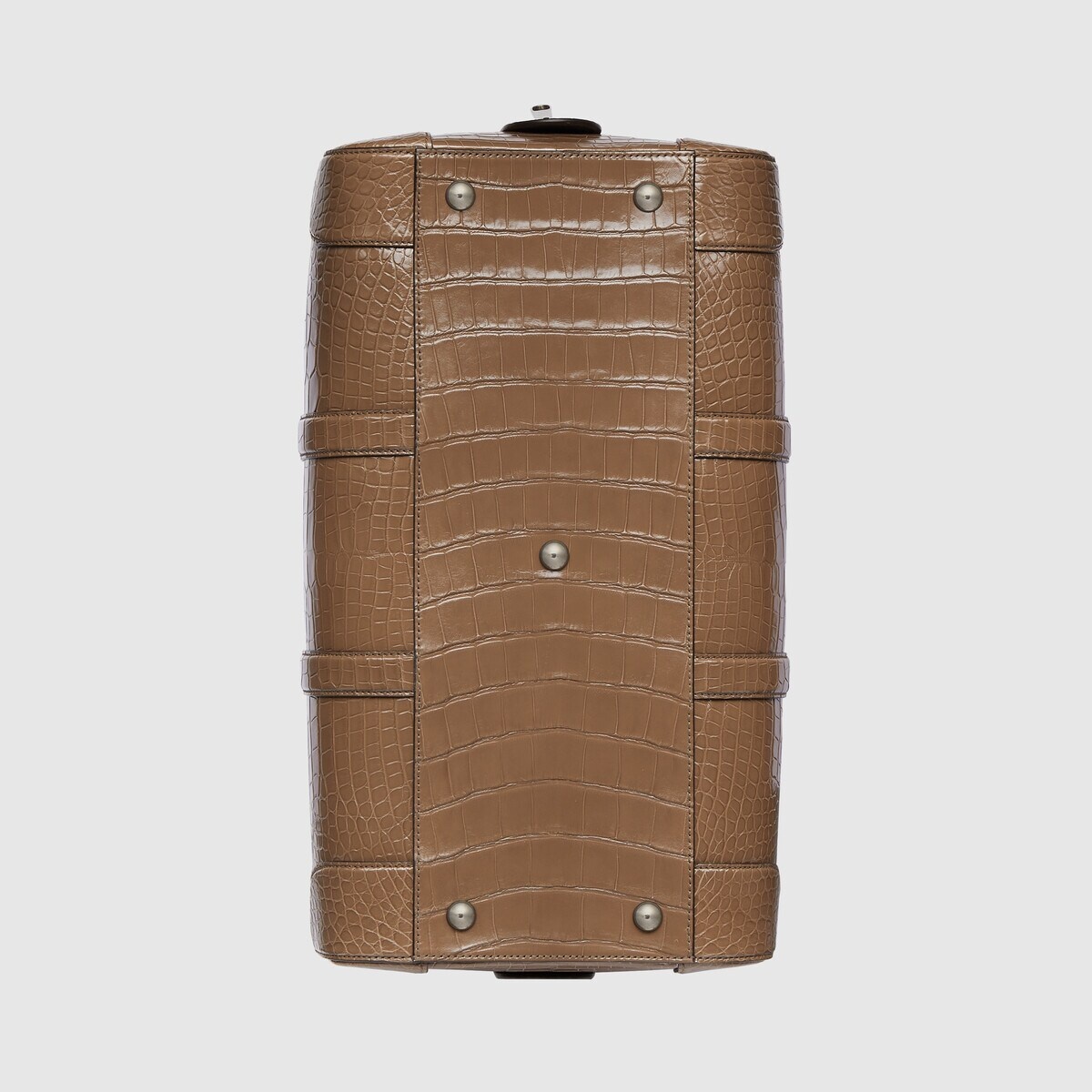 Crocodile duffle bag with Double G - 8