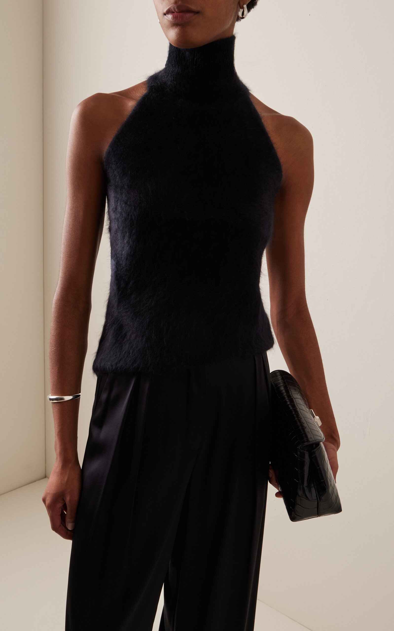 Leya Brushed-Cashmere Top black - 3