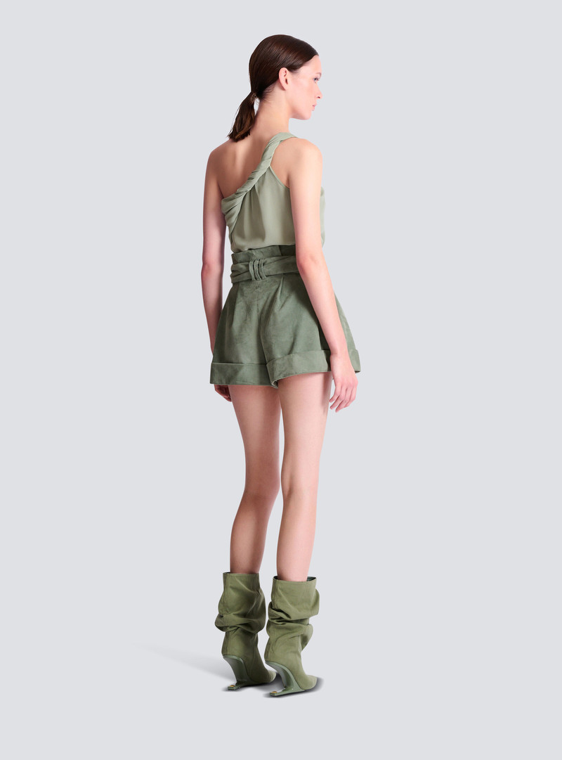 Suede high-waisted shorts 4