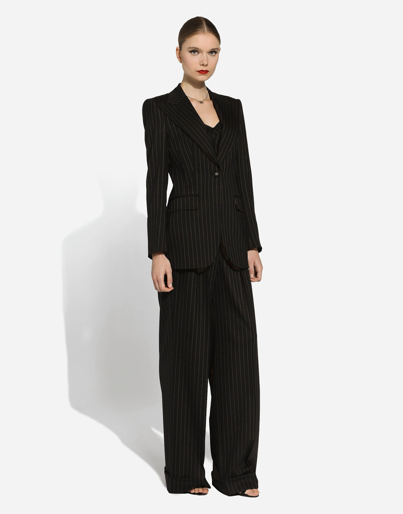Dolce & Gabbana Flared pinstripe wool pants outlook