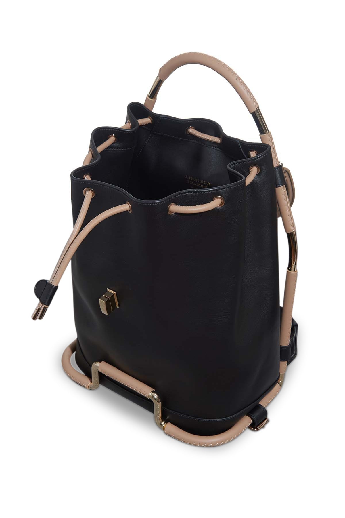 Nadia Backpack in Black & Nude Nappa Leather - 3