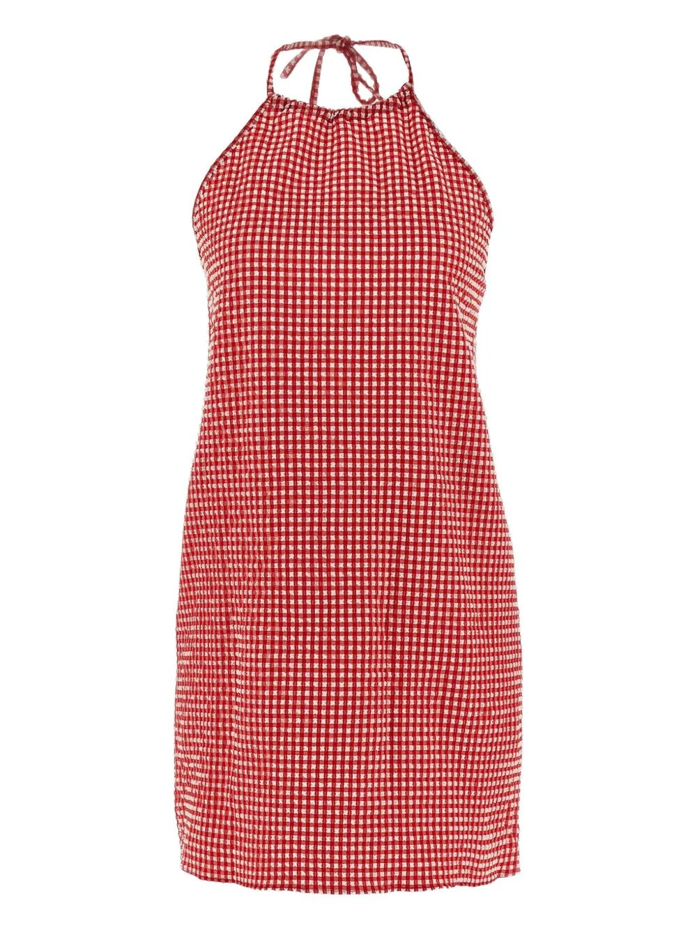 halterneck gingham mini dress - 1