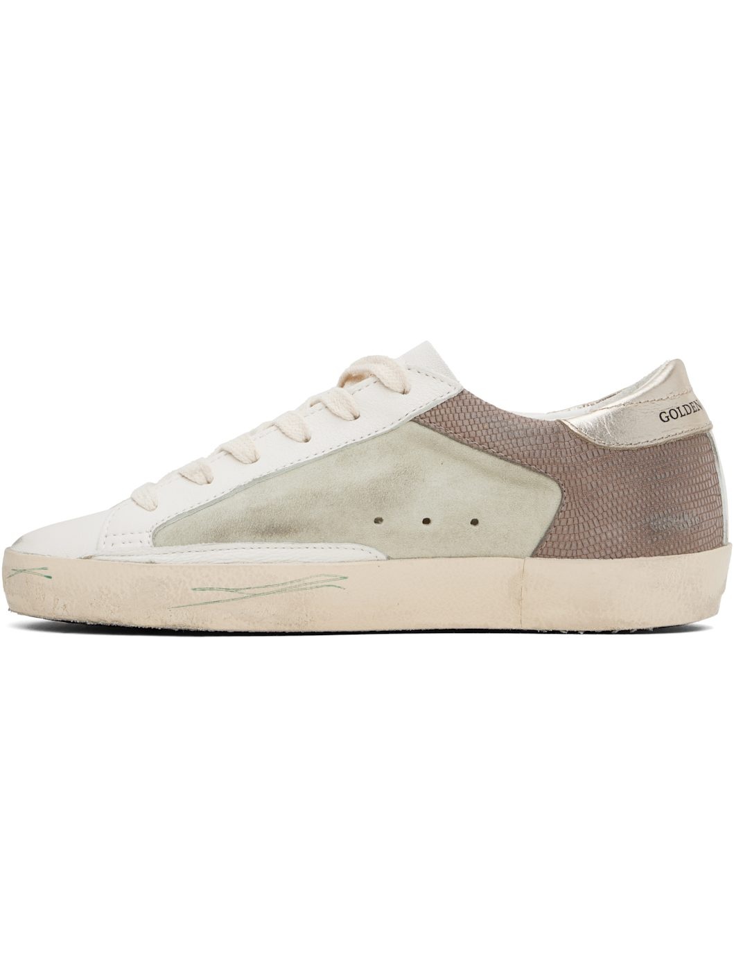 White & Beige Super-Star Sneakers - 3