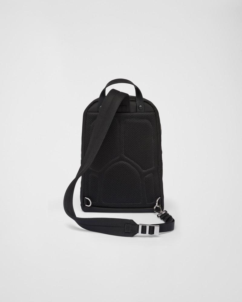 Re-Nylon and Saffiano leather backpack 4