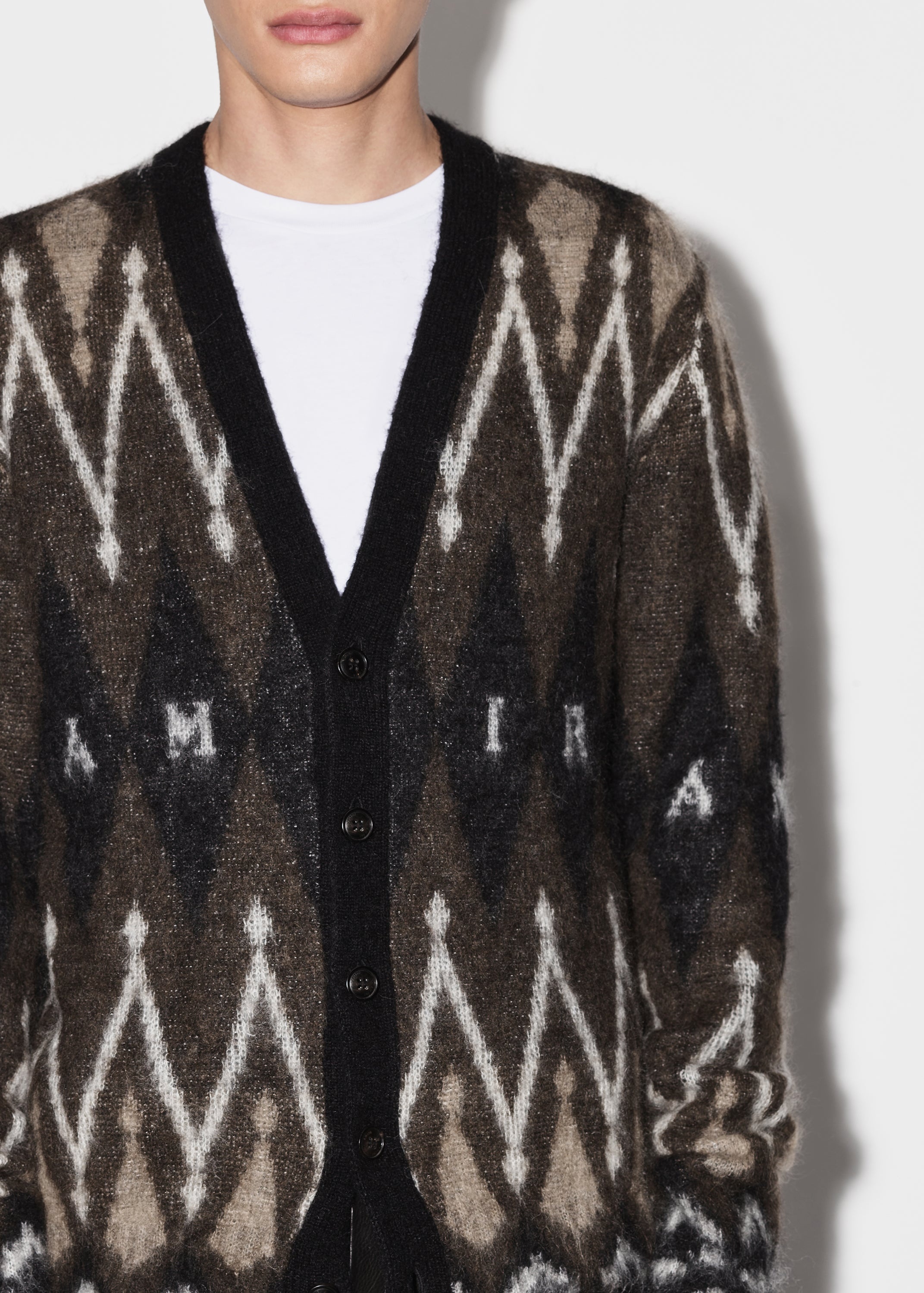 ARGYLE MOHAIR CARDIGAN - 5