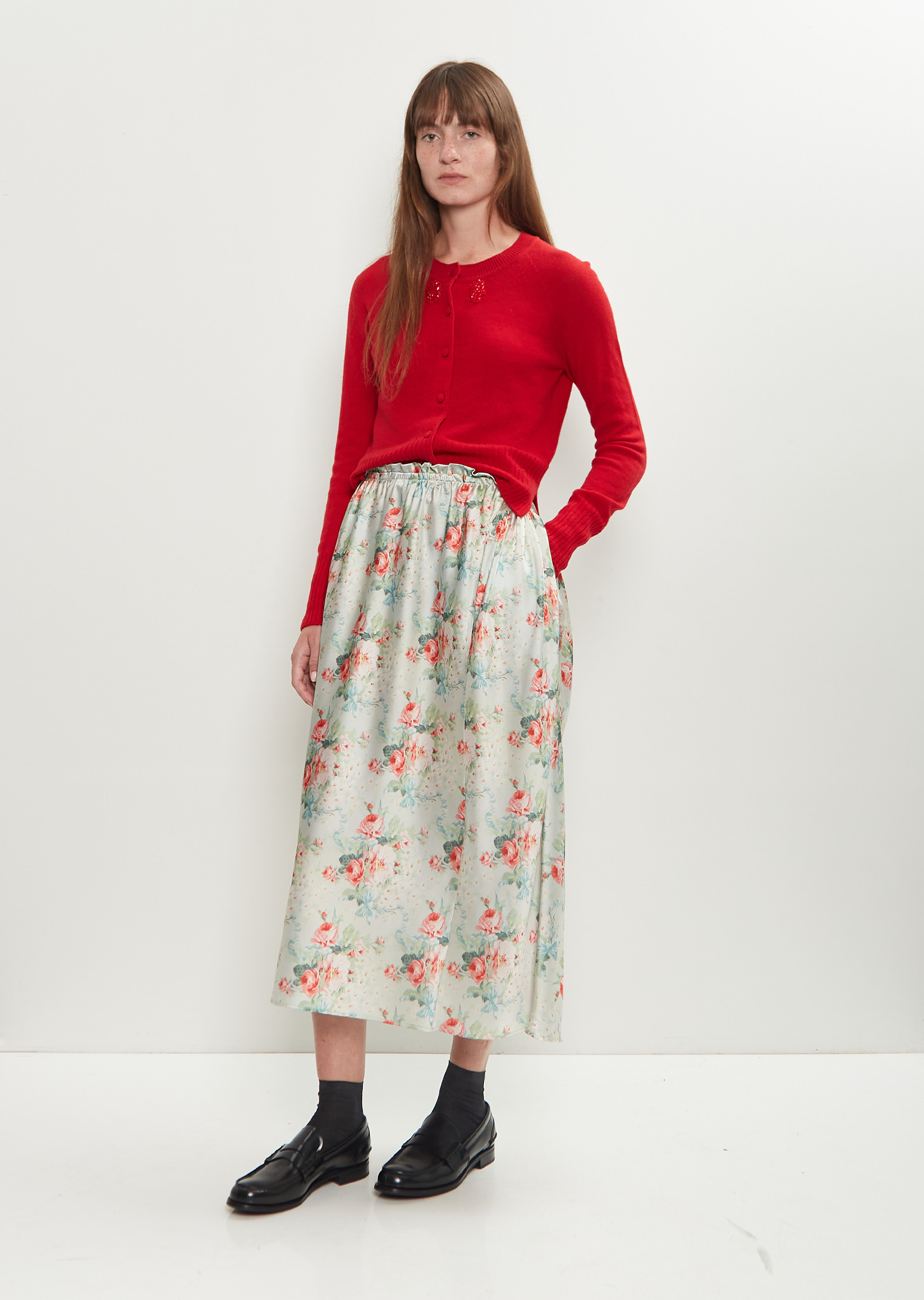 Satin Hip Detail Easy Skirt - 4