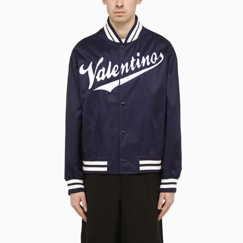 Indigo cotton bomber jacket - 1