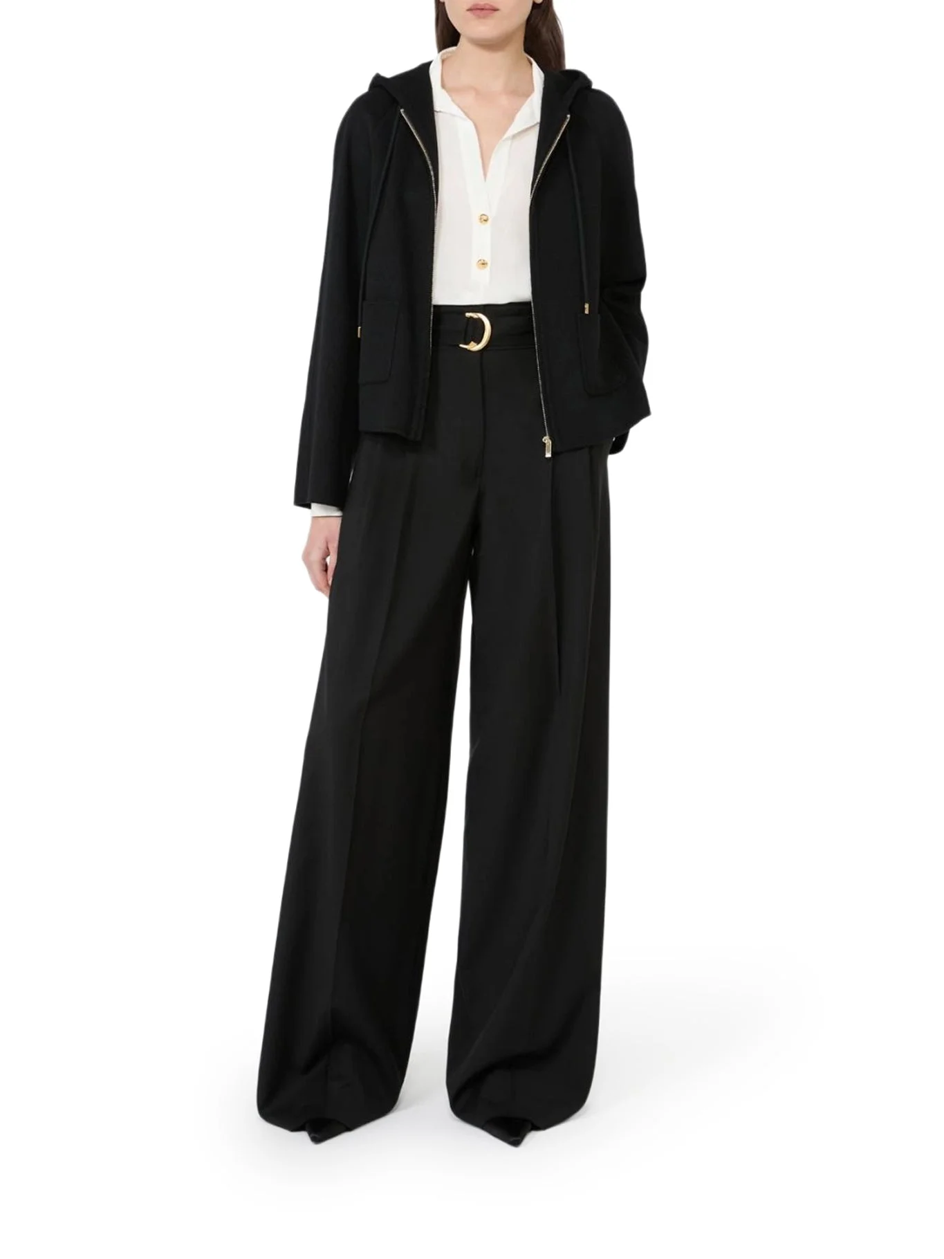 CREPE DE CHINE POLO SHIRT - 1