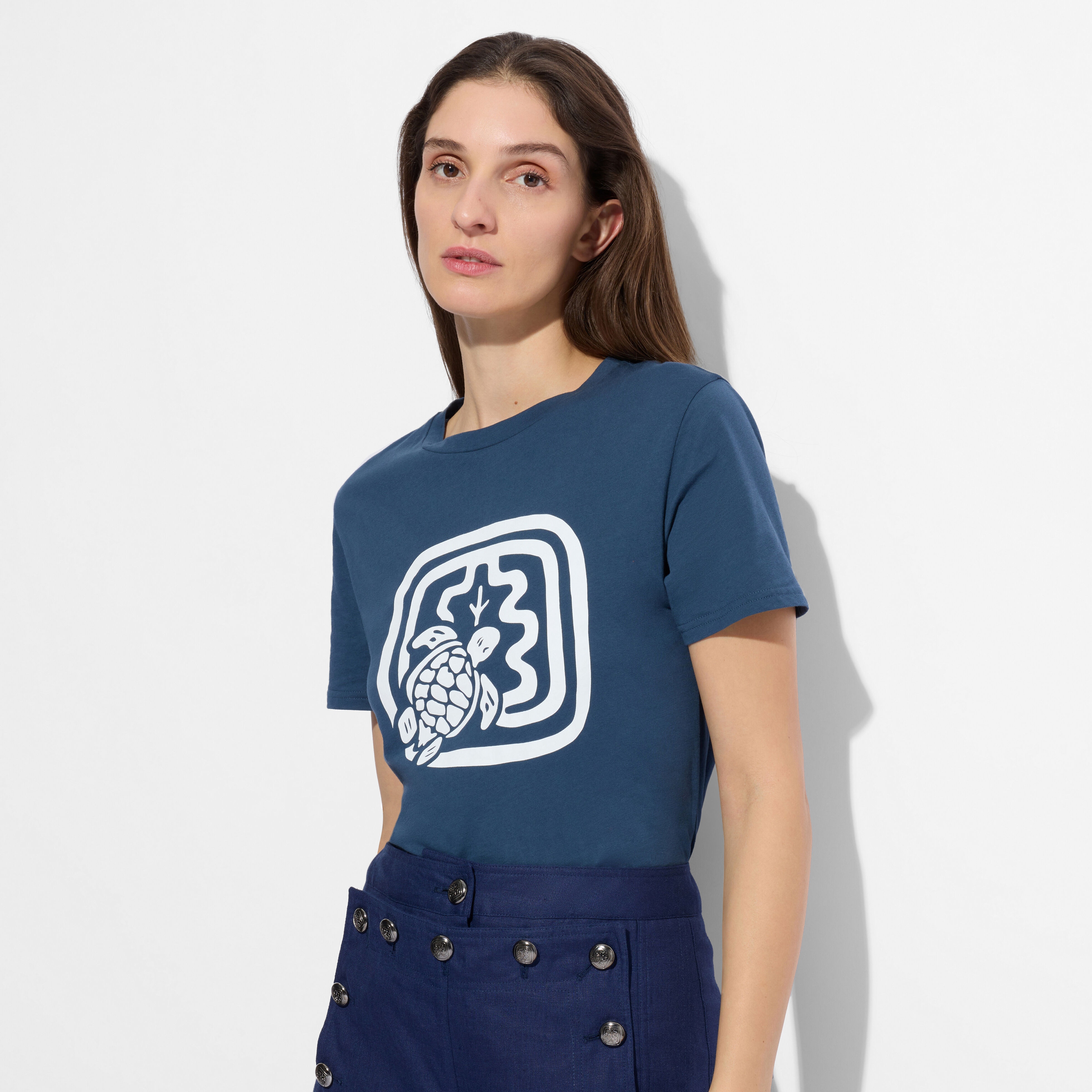 Women Organic Cotton T-Shirt - Vilebrequin x Ines de la Fressange - 5
