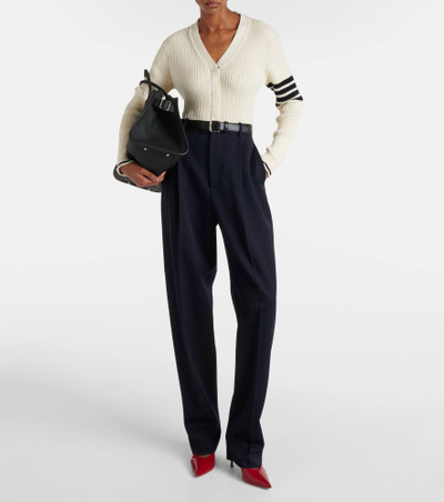 Thom Browne Cropped cable-knit wool sweater vest outlook