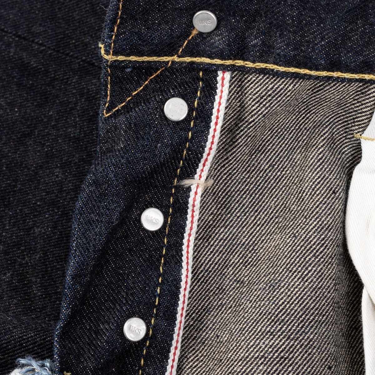 IH-634S-19L 19oz Left Hand Twill Selvedge Denim Straight Cut Jeans - Indigo - 14