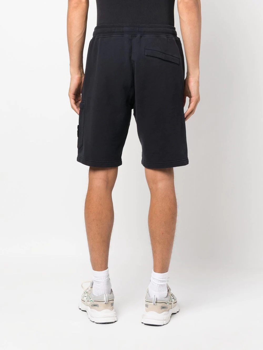 logo-patch cotton track shorts - 4