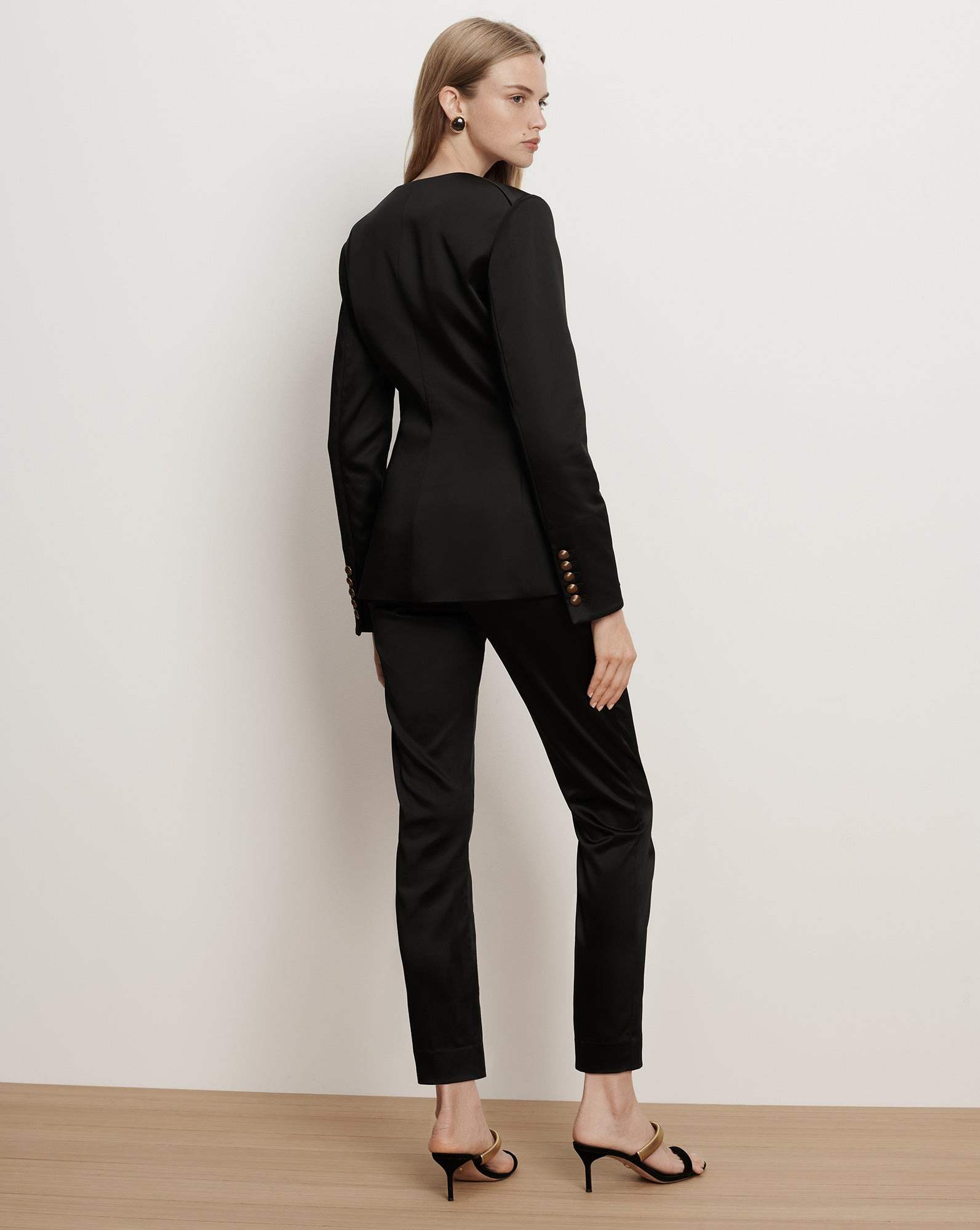CYNTHIA SATIN TAILORED JACKET - 5