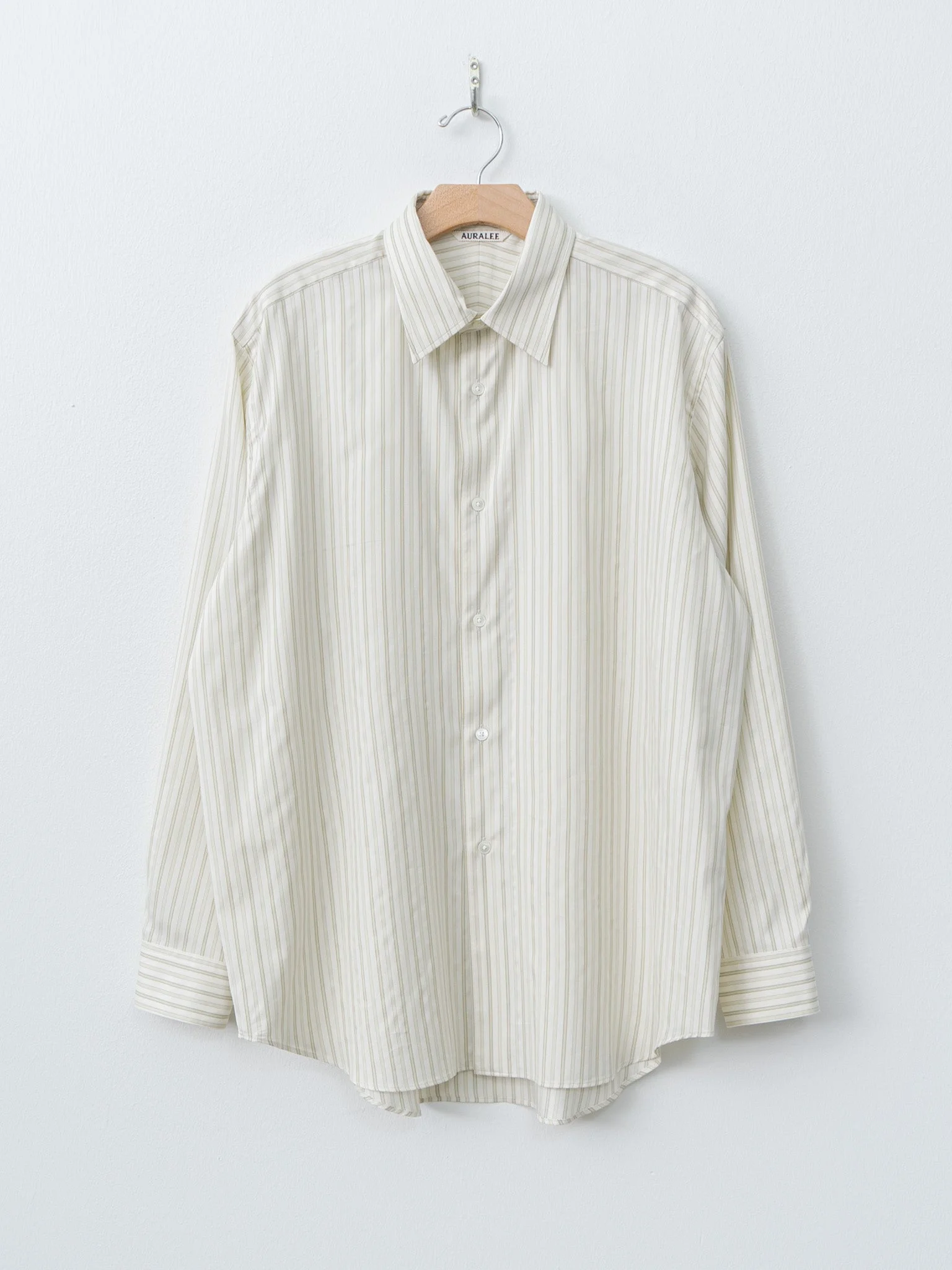 Cotton Silk Stripe Shirt - Ivory Stripe - 1