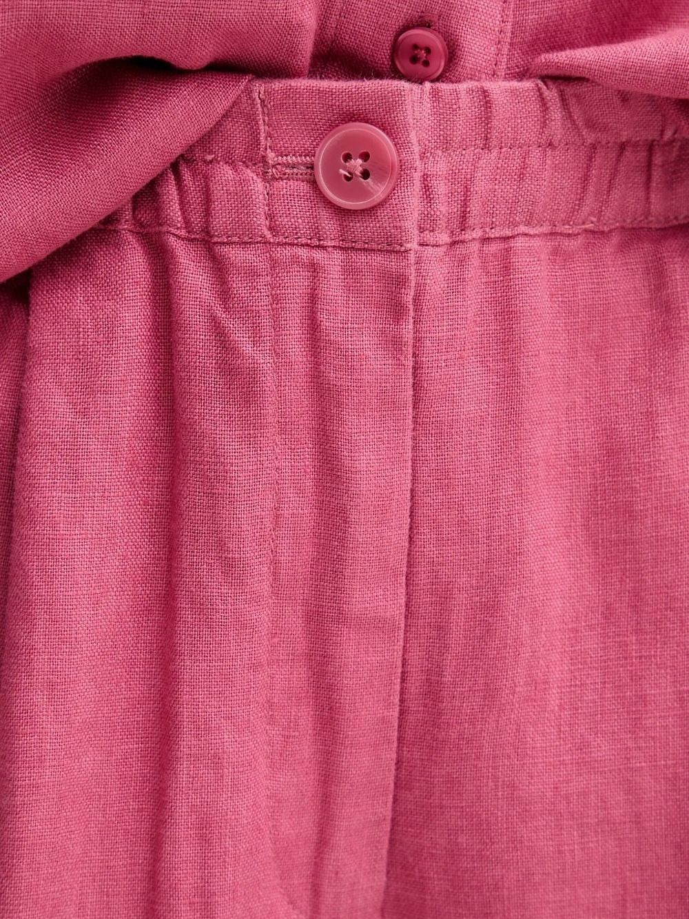 elasticated-waist linen trousers - 3