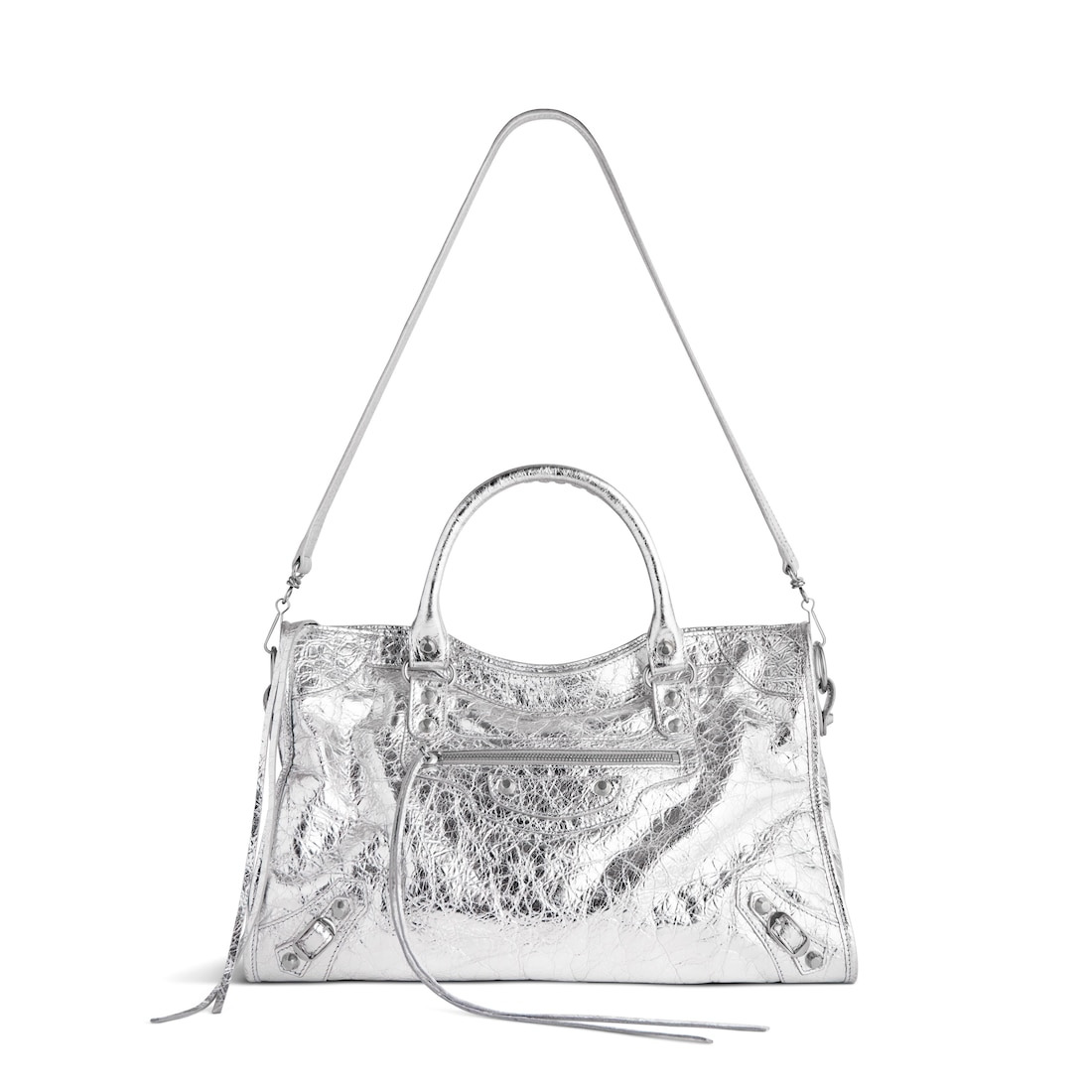 Women's Le City Medium Bag Metallized in Silver - 4