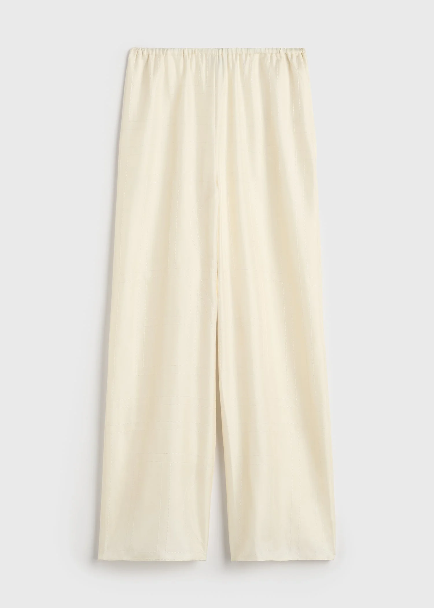 Monogram silk pj bottoms cream - 1