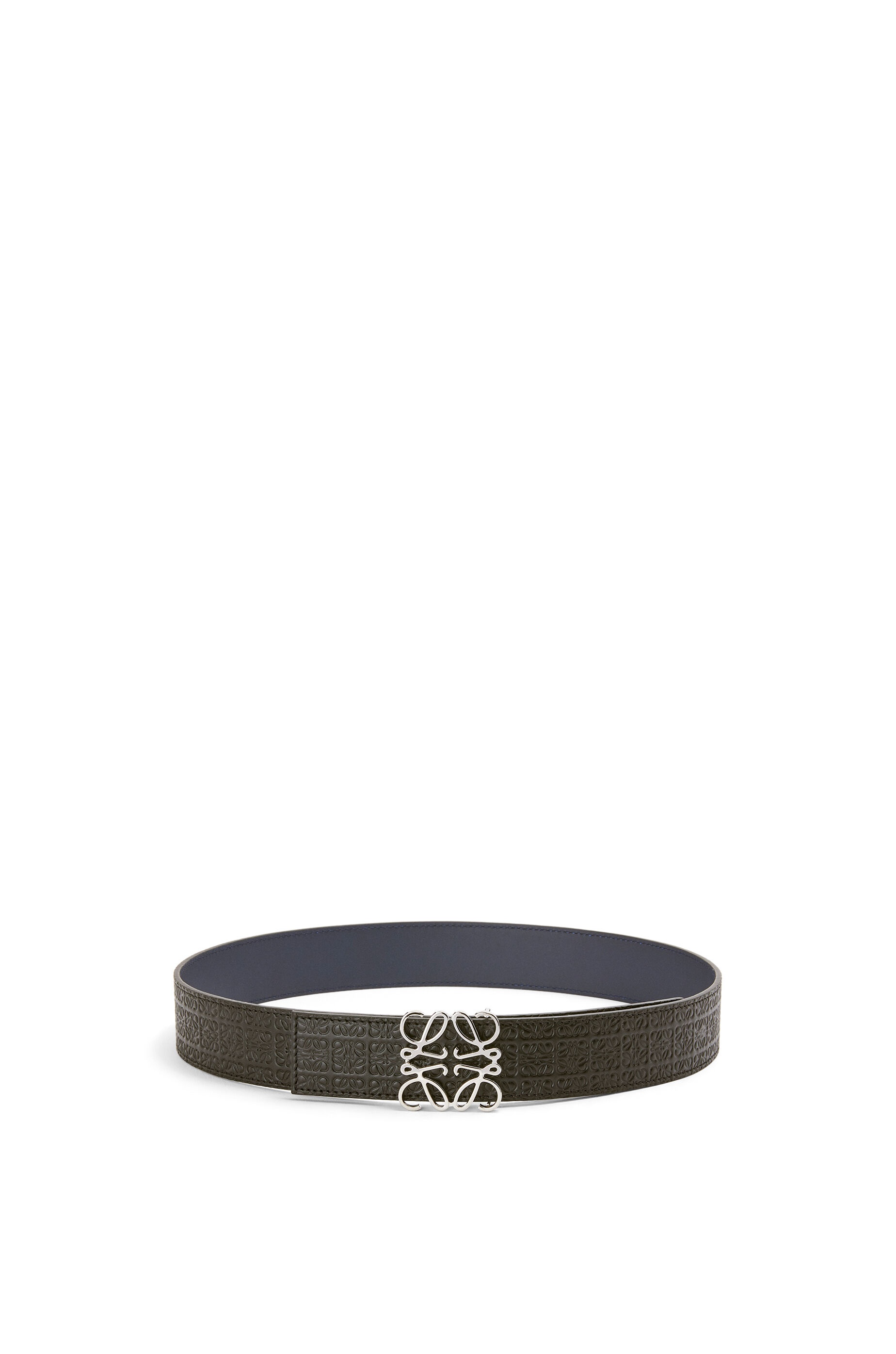 Anagram belt in embossed silk calfskin and smooth calfskin - 1