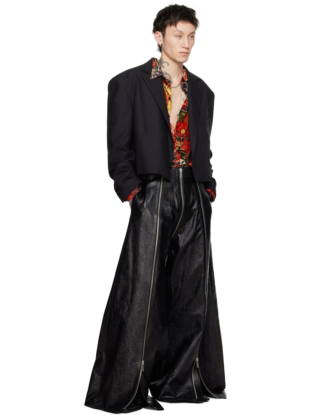 Black Flight Leather Pants - 5