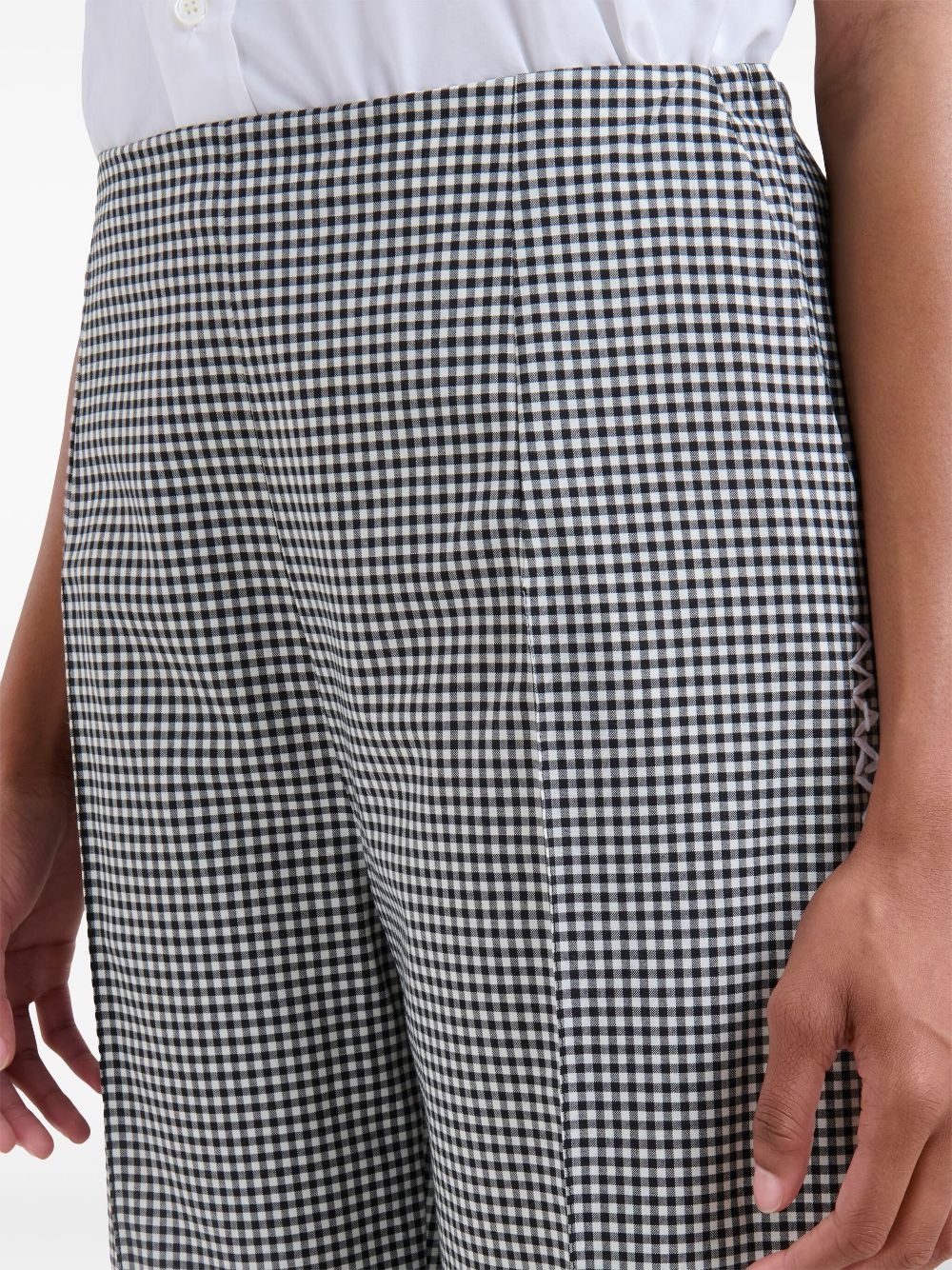 gingham-patterned trousers - 5
