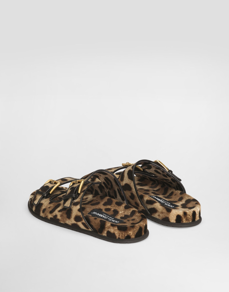 Dolce & Gabbana Printed velvet sliders outlook
