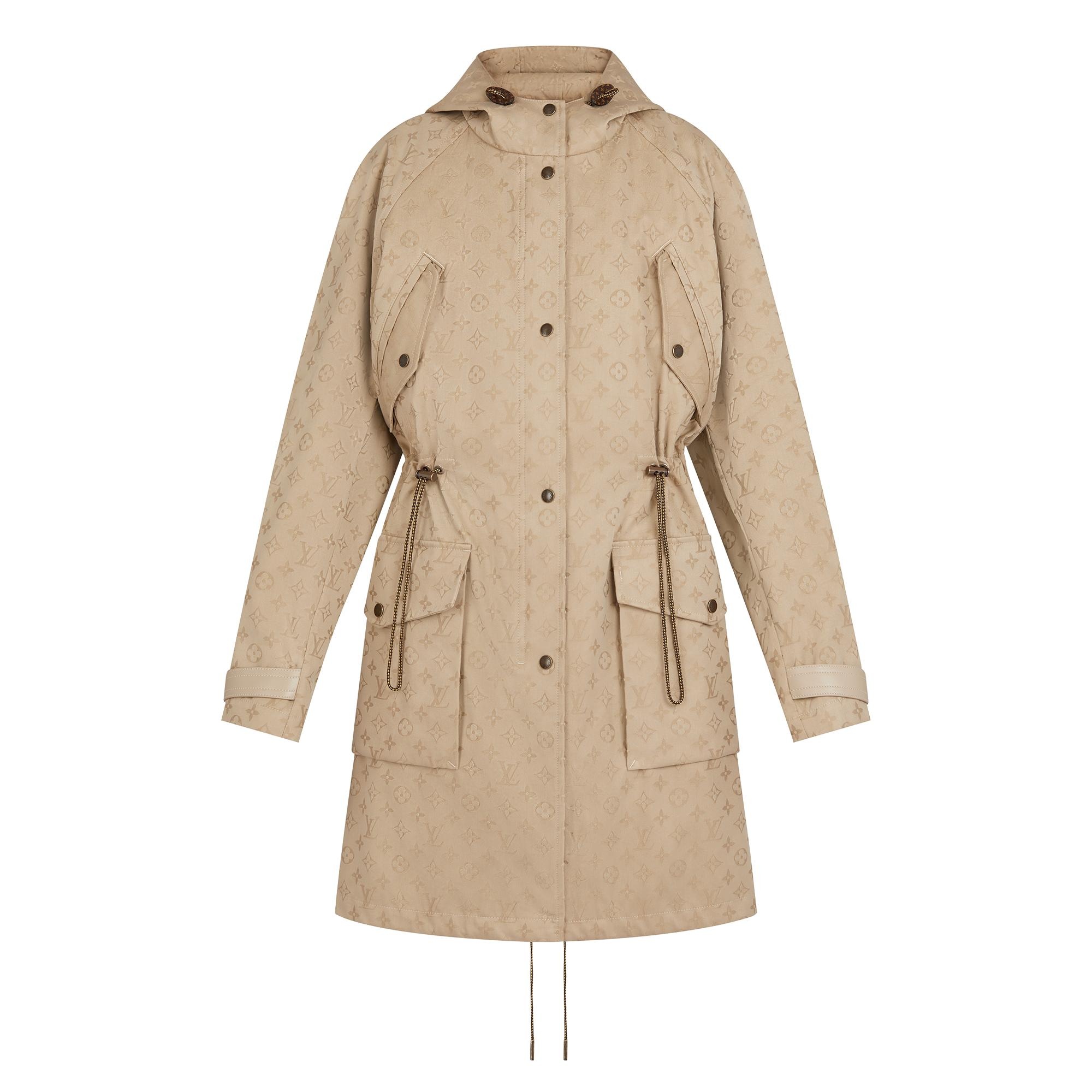 Monogram Jacquard Gabardine Relaxed Hooded Parka  - 1