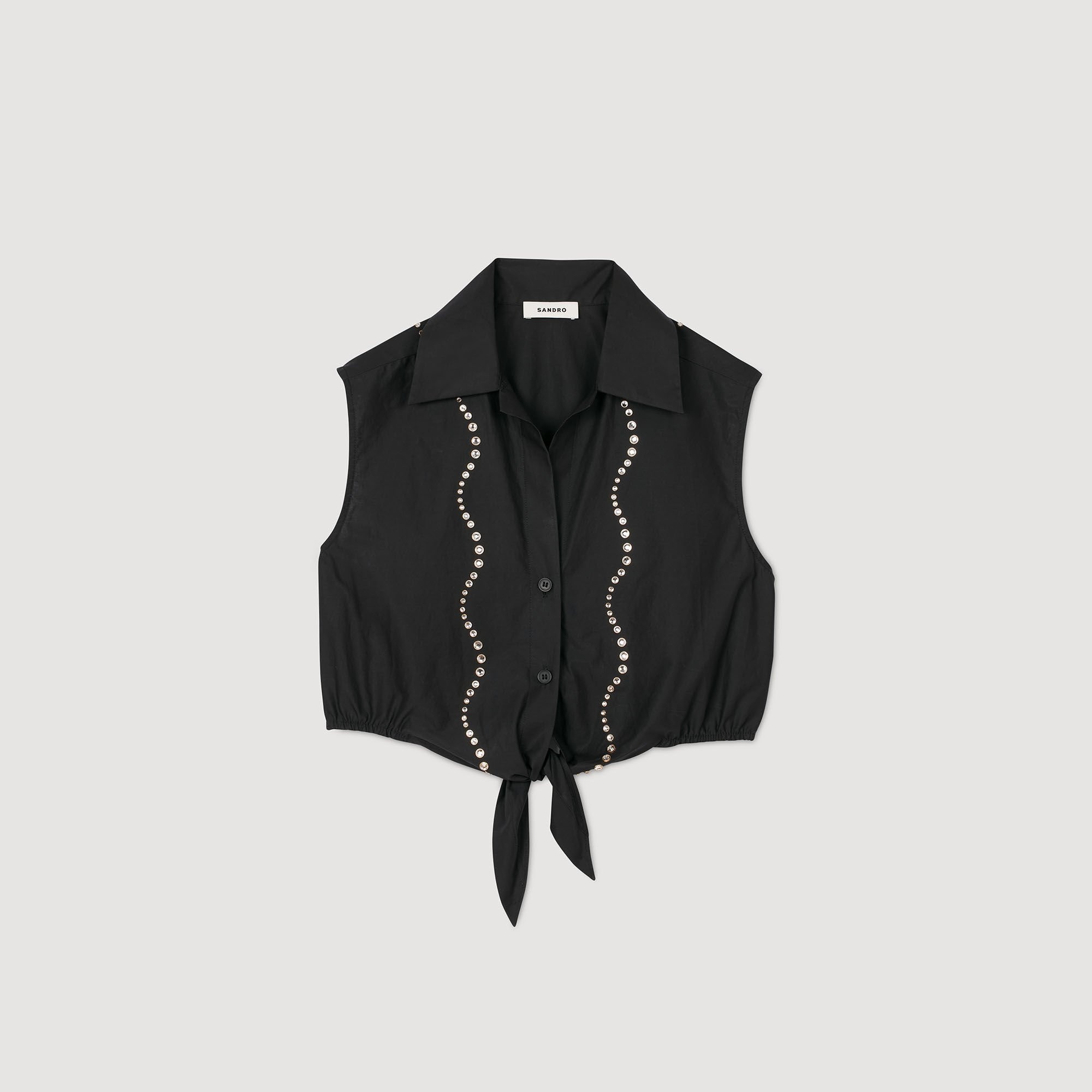 RHINESTONE CROPPED SHIRT - 6