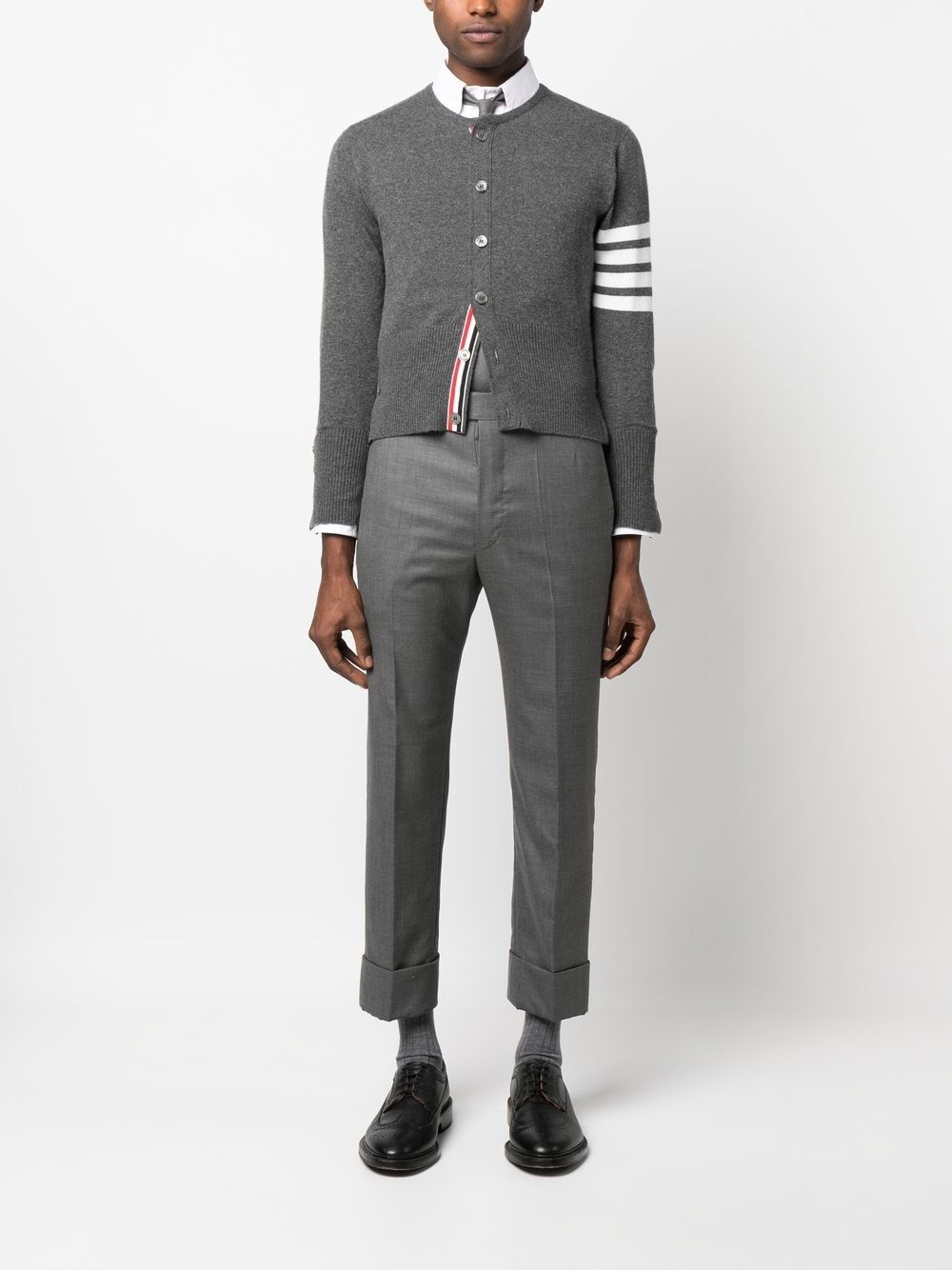 stripe-detail knit cardigan - 2