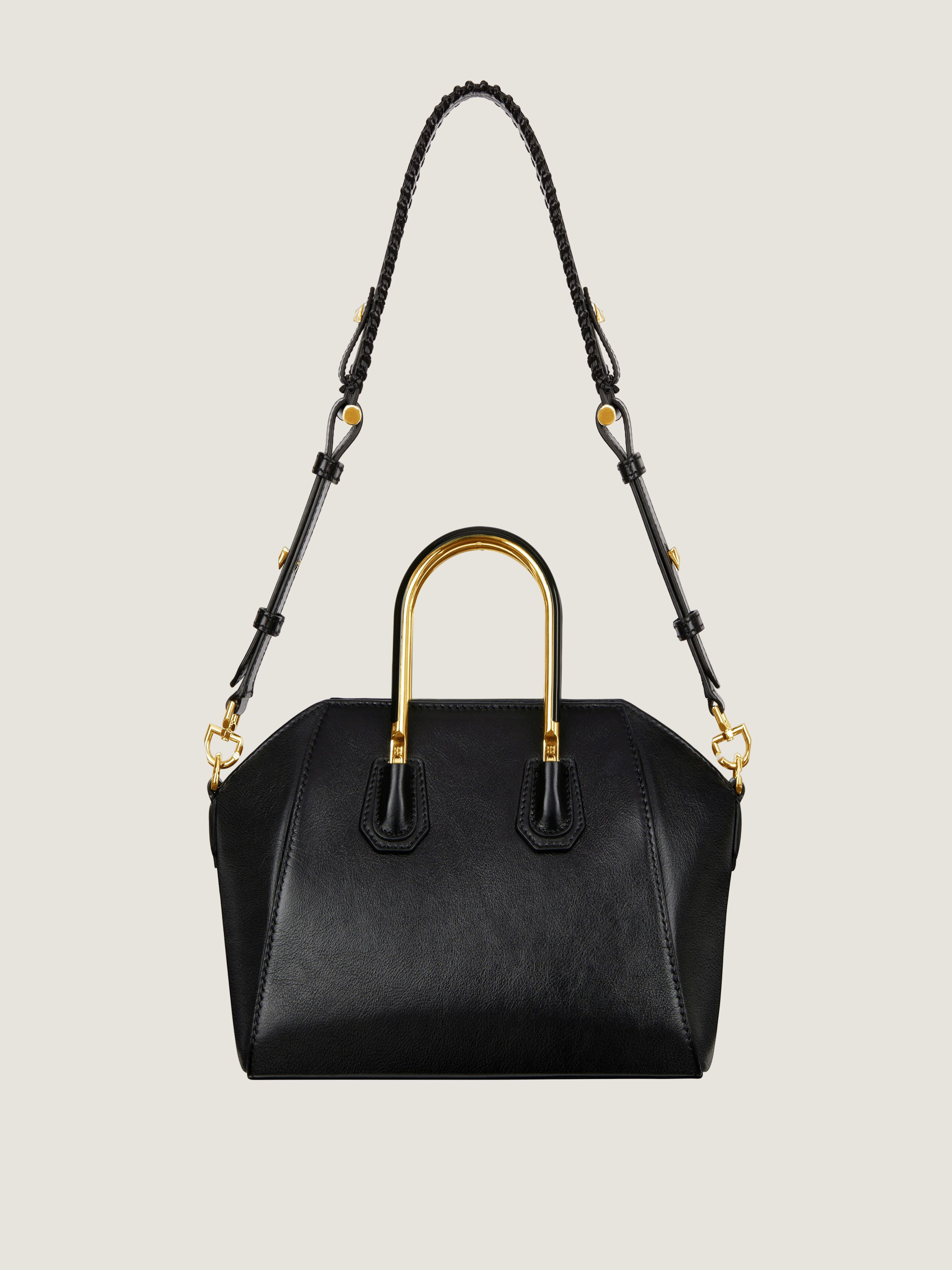 MINI ANTIGONA BAG IN LEATHER WITH METAL HANDLES - 3