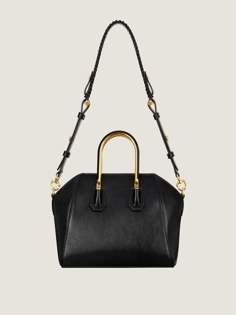 MINI ANTIGONA BAG IN LEATHER WITH METAL HANDLES 3