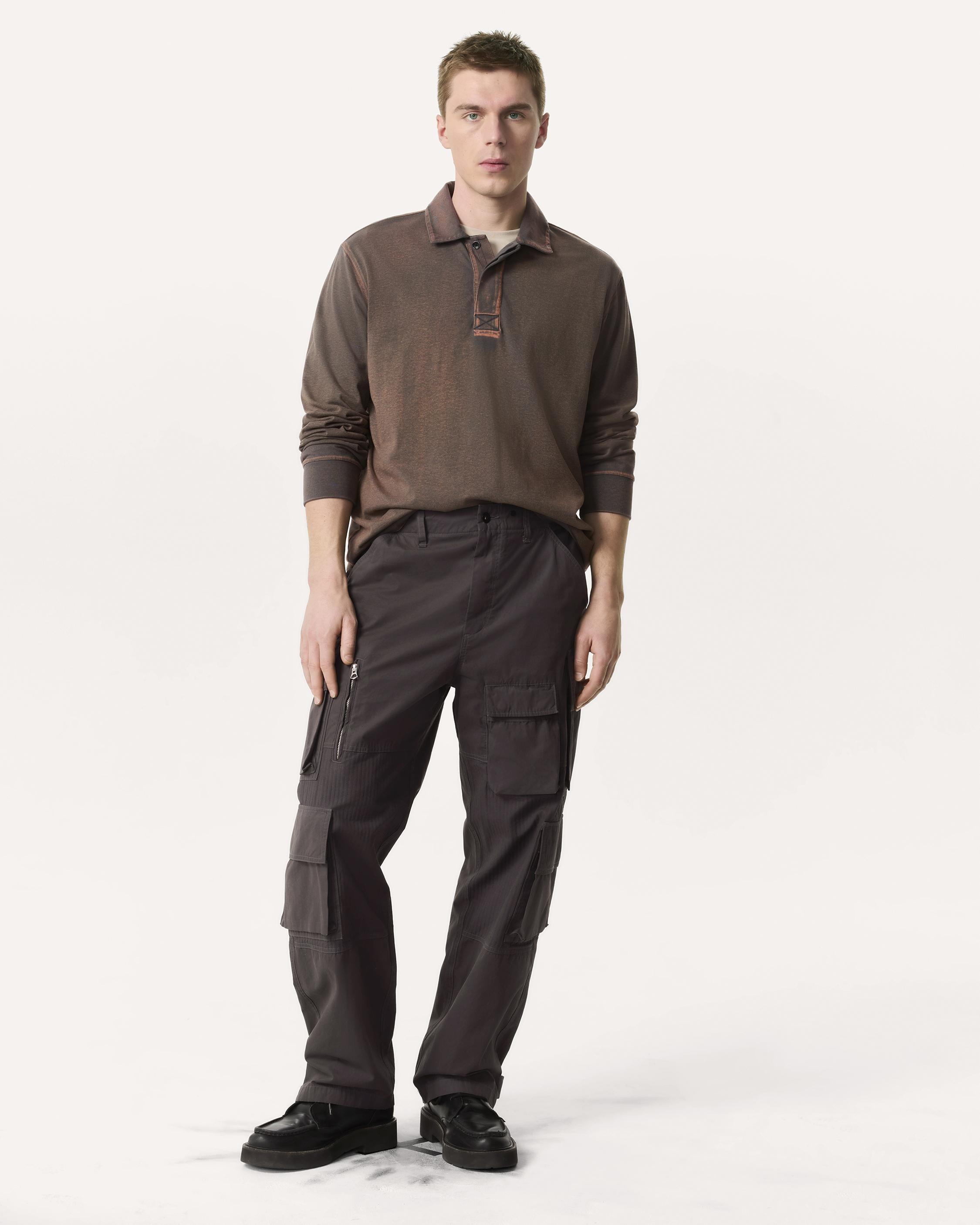 Relaxed Fit Washed Cotton Jersey Rugby Shirt - 4